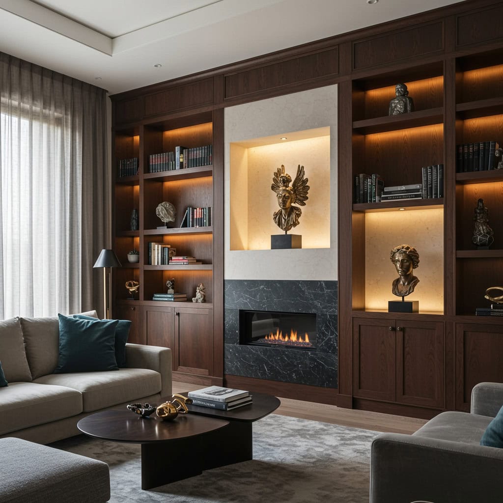 Bookcase Lighting in joinery