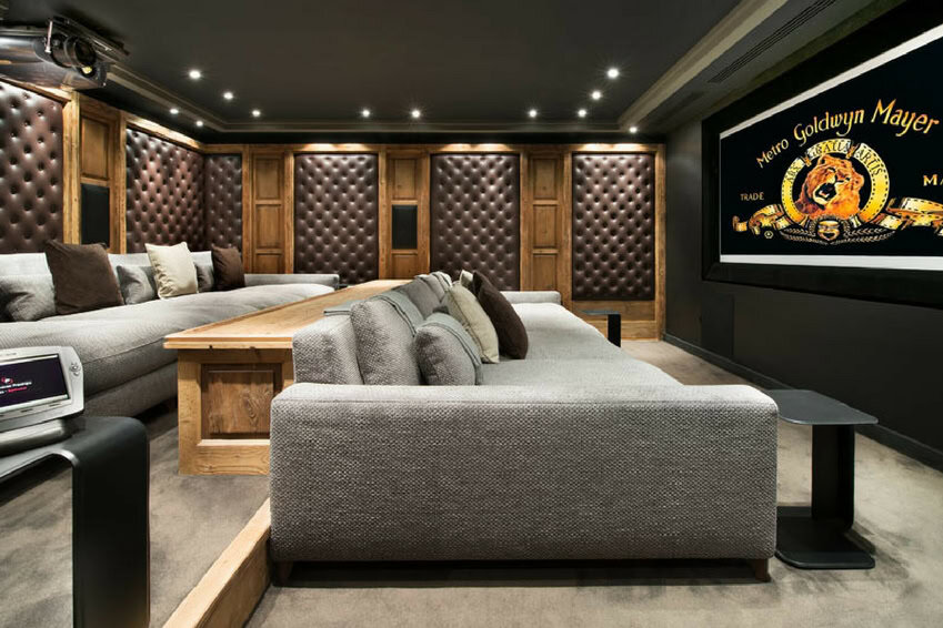 Bespoke ultimate home cinema, raised floors and bespoke wall panelling