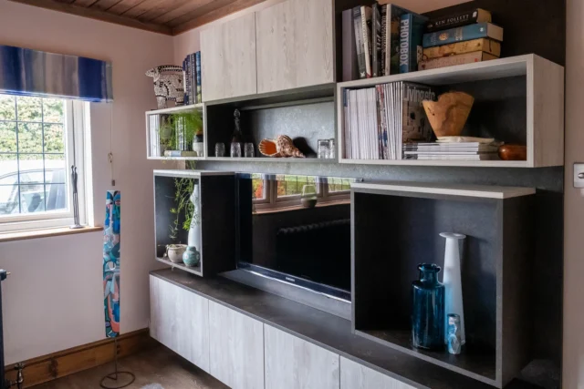 Rodrigues Interiors Balance and Harmony Through Great Design Lounge Media Wall Design